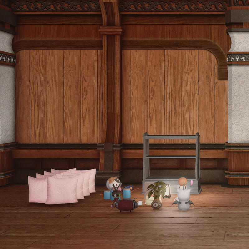 Do this! Place items on the floor of the house.