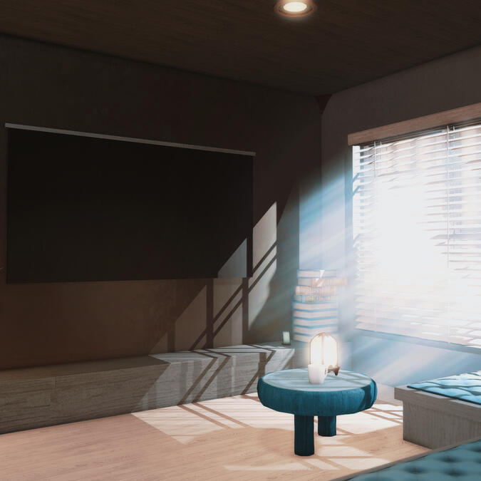 Black Blue Apartment ft. living room