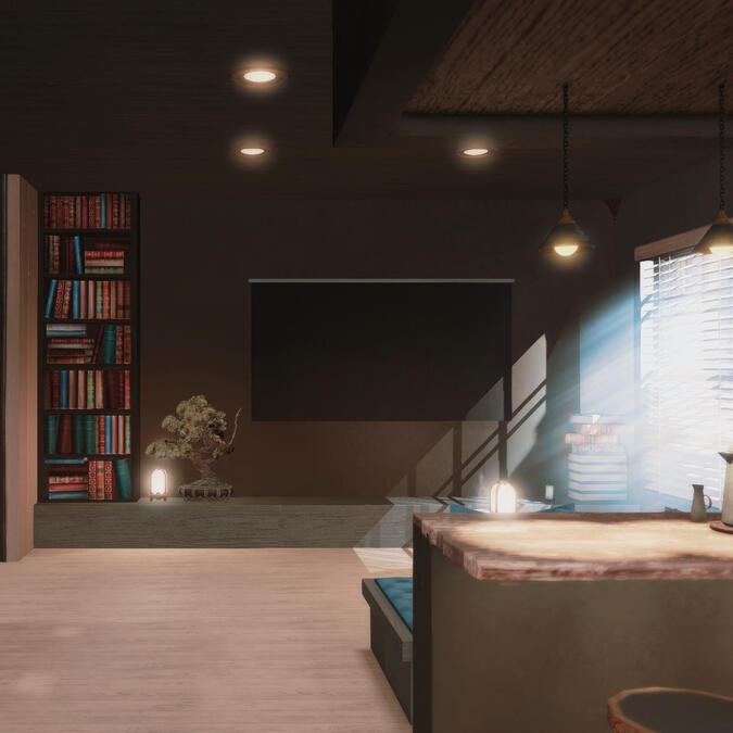 Black Blue Apartment ft. living space