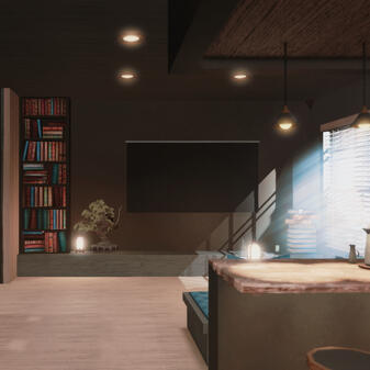Black Blue Apartment ft. living space