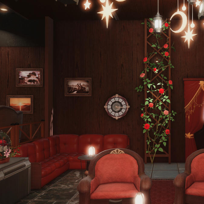 Burgundy Noir Bar ft. entrance seats